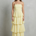 Margaret – Soft cascading layers – Strapless tiered maxi dress