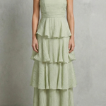 Margaret – Soft cascading layers – Strapless tiered maxi dress
