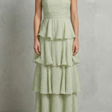 Margaret – Soft cascading layers – Strapless tiered maxi dress