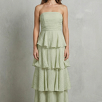 Margaret – Soft cascading layers – Strapless tiered maxi dress