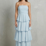 Margaret – Soft cascading layers – Strapless tiered maxi dress