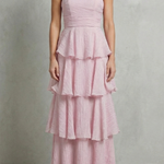 Margaret – Soft cascading layers – Strapless tiered maxi dress