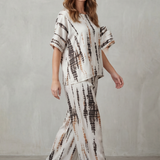 Marie – Abstract Print Detail – Wide-Leg Lounge Set