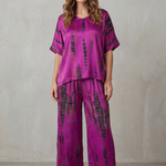 Marie – Abstract Print Detail – Wide-Leg Lounge Set