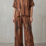Marie – Abstract Print Detail – Wide-Leg Lounge Set