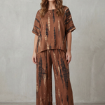 Marie – Abstract Print Detail – Wide-Leg Lounge Set