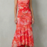 Marissa – Floral elegance – Women’s One-Shoulder Maxi Dress