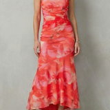Marissa – Floral elegance – Women’s One-Shoulder Maxi Dress