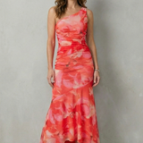 Marissa – Floral elegance – Women’s One-Shoulder Maxi Dress