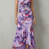 Marissa – Floral elegance – Women’s One-Shoulder Maxi Dress