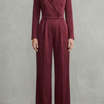 Meilun – Slant-breasted Mid-waist Pantsuit – Elegant Commuter Jumpsuit