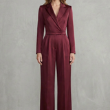 Meilun – Slant-breasted Mid-waist Pantsuit – Elegant Commuter Jumpsuit