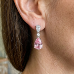 PENDIENTES DESTELLO ROSÉ GOTA | ORO BLANCO
