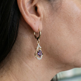 PENDIENTES CLARO DE AMATISTA GOTA | ORO ROSA