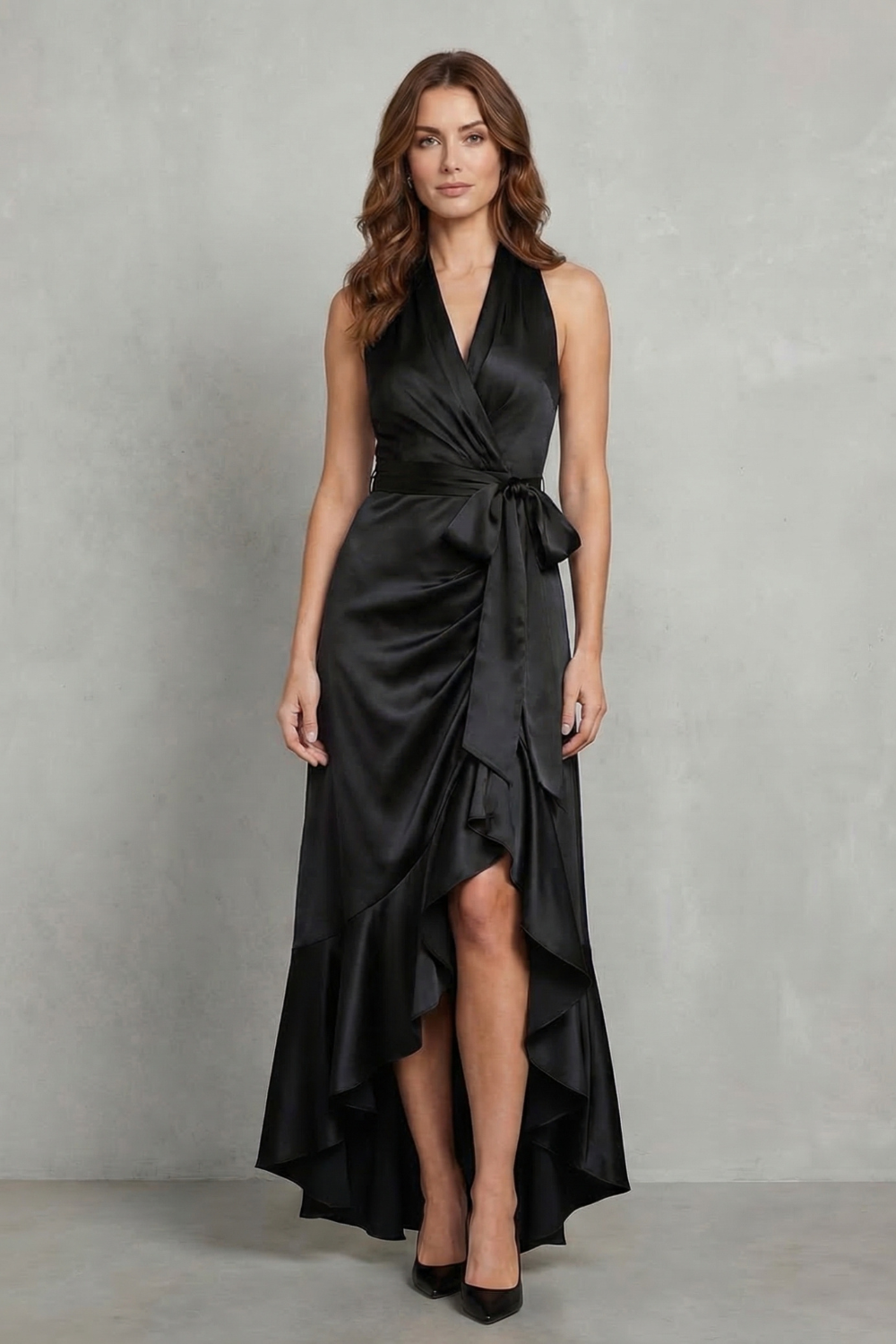 Noctavelle – Satin draped silhouette – Evening maxi dress