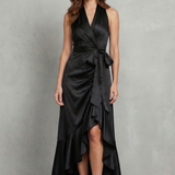 Noctavelle – Satin draped silhouette – Evening maxi dress