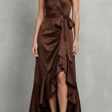 Noctavelle – Satin draped silhouette – Evening maxi dress