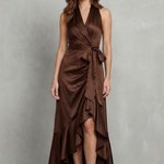Noctavelle – Satin draped silhouette – Evening maxi dress