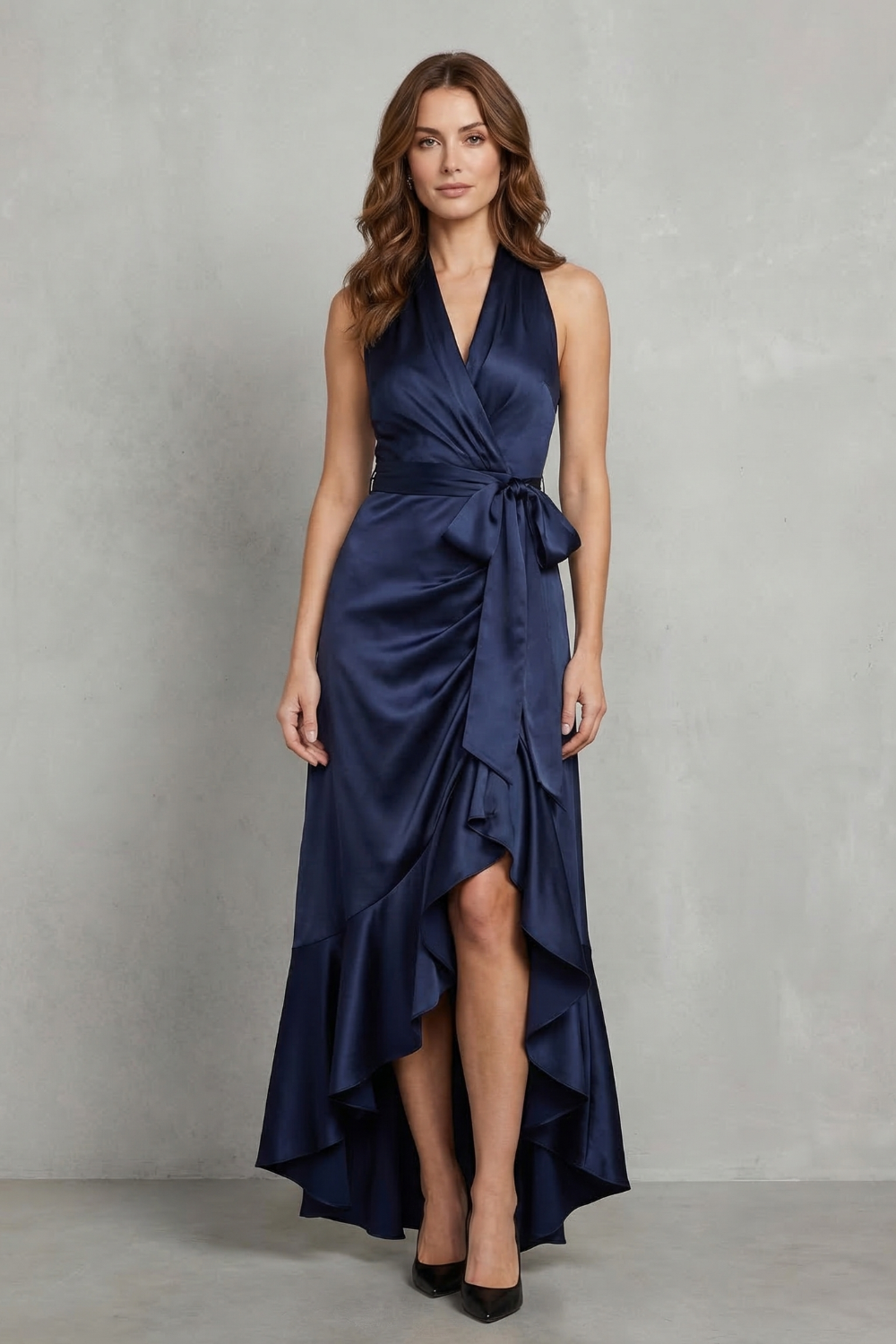Noctavelle – Satin draped silhouette – Evening maxi dress