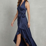 Noctavelle – Satin draped silhouette – Evening maxi dress