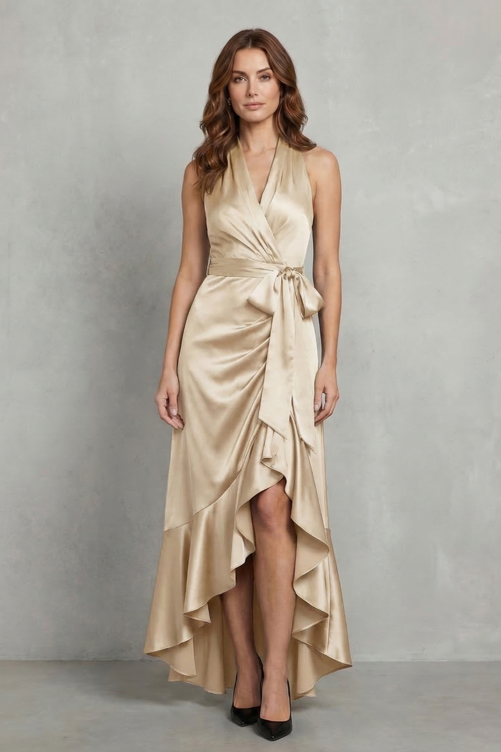 Noctavelle – Satin draped silhouette – Evening maxi dress