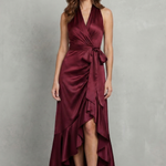 Noctavelle – Satin draped silhouette – Evening maxi dress