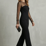 Noirelle – Sheer mesh elegant silhouette – Jumpsuit