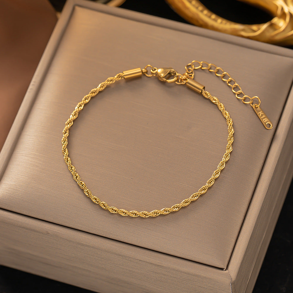 PULSERA TRENZADO CADENA | ORO
