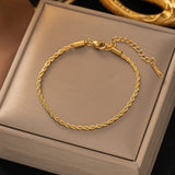 PULSERA TRENZADO CADENA | ORO