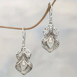 PENDIENTES VINTAGE BOHEMIO SCULPTÉ MOTIVO IMITATION PERLA COLGANTE