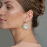 PENDIENTES ELEGANTE PLATA PLAQUÉ ROMANTIQUE PERLA DISQUE GOTA