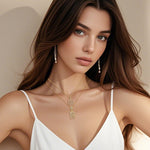 CONJUNTO PAVÉ LETTRE INITIALE COLLAR | ORO