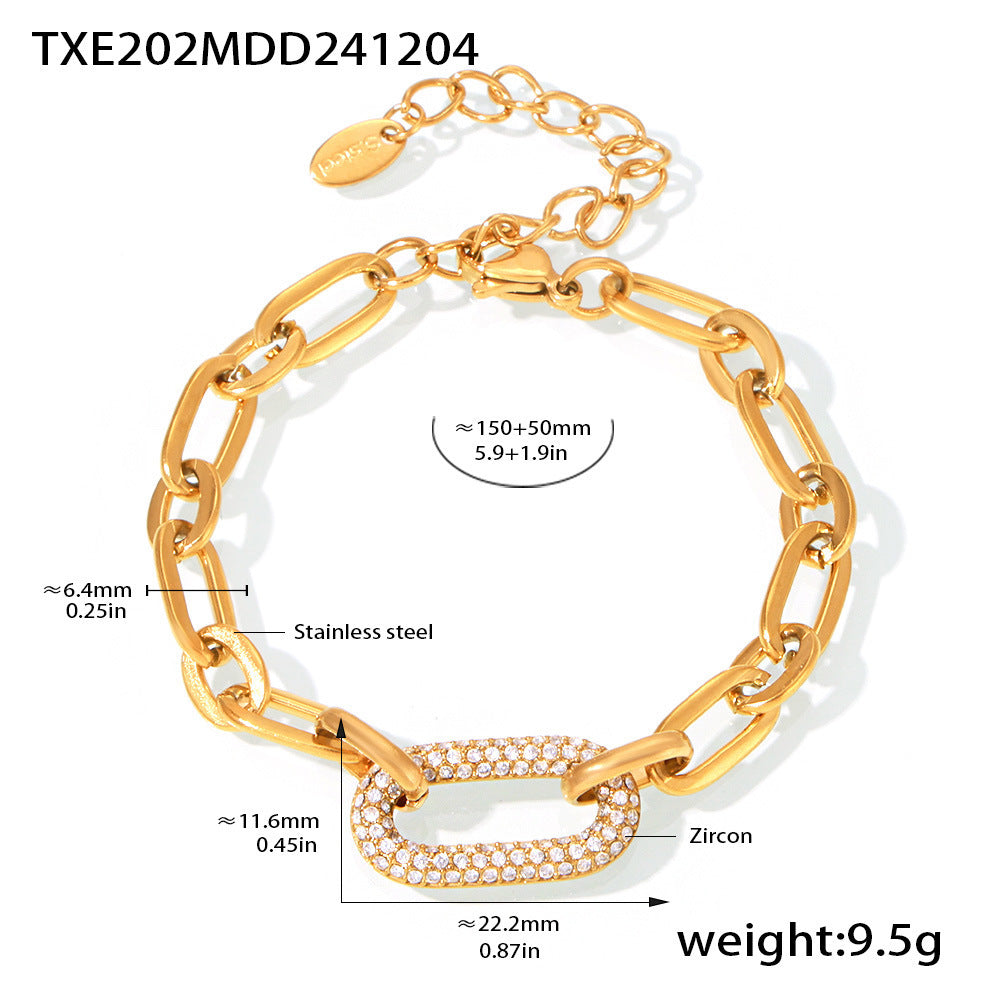 CONJUNTO PAVÉ IMPOSANT CADENA MAILLON JOYAS | ORO