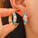 PENDIENTES COLORÉ FLORAL ARO | ORO