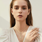 CONJUNTO PAVÉ LETTRE INITIALE COLLAR | ORO