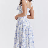 VESTIDO MIDI CON ELEGANTE PATRÓN FLORAL