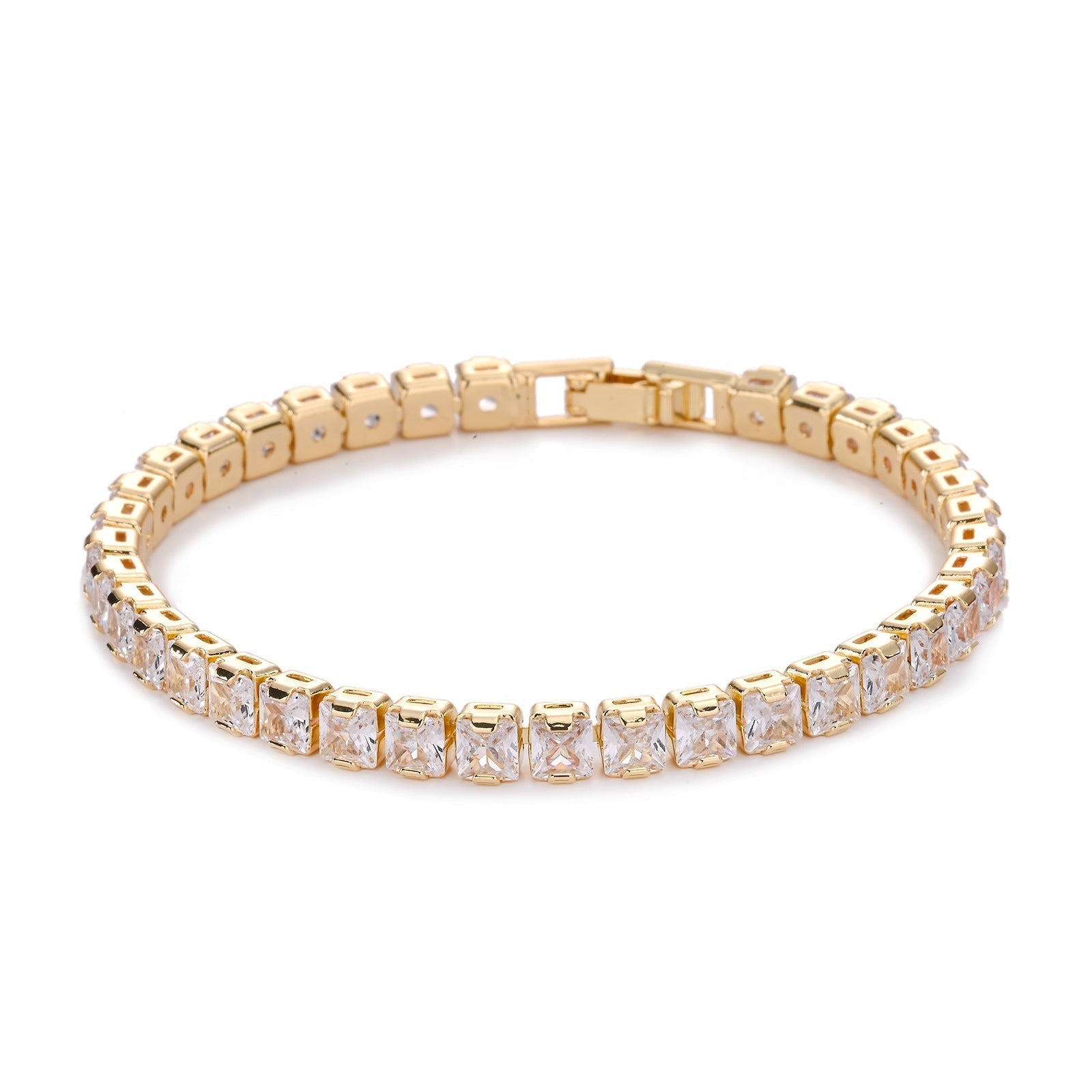 PULSERA CUADRADO TENIS | ORO