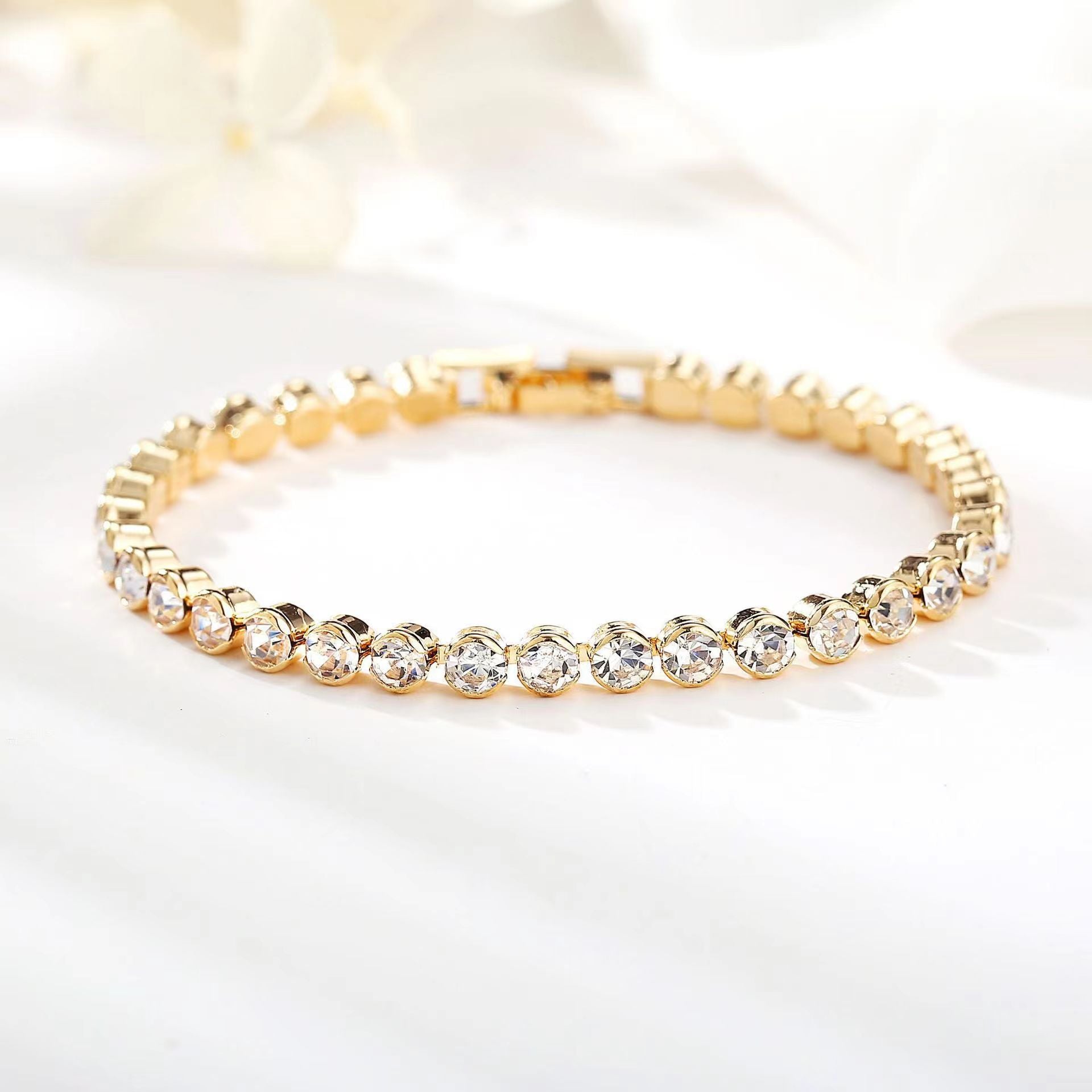 PULSERA REDONDO TAILLE TENIS | ORO