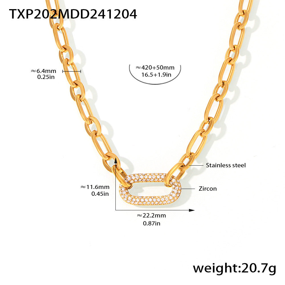 CONJUNTO PAVÉ IMPOSANT CADENA MAILLON JOYAS | ORO