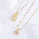 CONJUNTO PAVÉ LETTRE INITIALE COLLAR | ORO