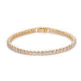PULSERA CUADRADO TENIS | ORO