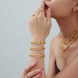 CONJUNTO PAVÉ IMPOSANT CADENA MAILLON JOYAS | ORO