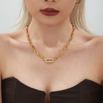 CONJUNTO PAVÉ IMPOSANT CADENA MAILLON JOYAS | ORO