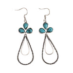 PENDIENTES ELEGANTE VINTAGE TURQUESA TRÈFLE GOTA