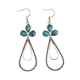 PENDIENTES ELEGANTE VINTAGE TURQUESA TRÈFLE GOTA