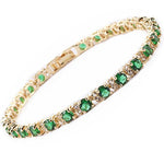 PULSERA ESMERALDA TRÍO TENIS | ORO