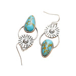 PENDIENTES VINTAGE FAIT MAIN SOLEIL RAYONNANT TURQUESA GOTA