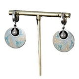 PENDIENTES ELEGANTE PLATA PLAQUÉ ROMANTIQUE PERLA DISQUE GOTA