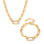 CONJUNTO PAVÉ IMPOSANT CADENA MAILLON JOYAS | ORO