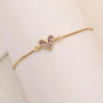 PULSERA ROSA EMPOLVADA AMOR | ORO